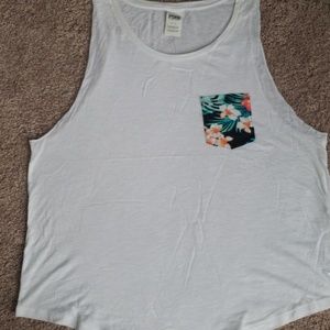 PINK Tropical Pocket Plain Tank Top